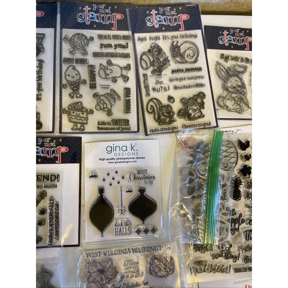 HUGE Mixed Lot of Clear Stamps For Crafting ANIMALS NATURE ETC